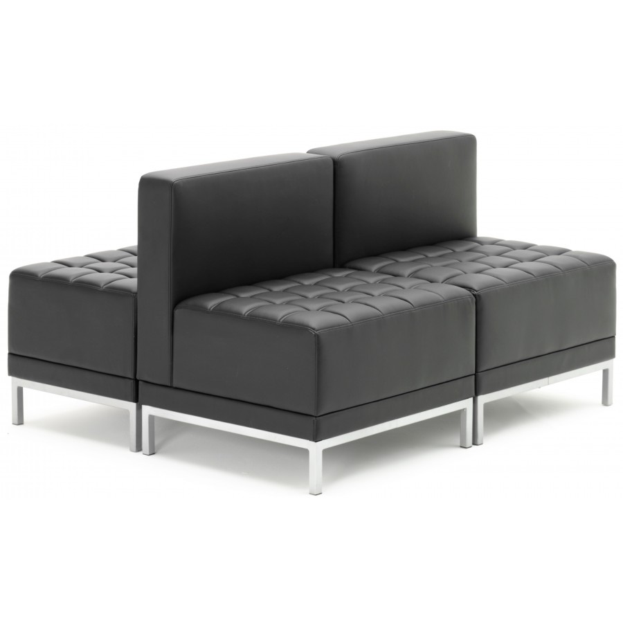 Infinity Modular Black Leather Sofa